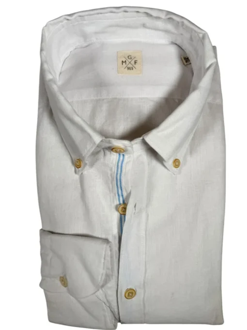 GMF 965 MEN'S LINEN BLEND SPORT SHIRT - WHITE