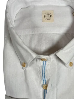 GMF 965 MEN'S LINEN BLEND SPORT SHIRT - WHITE
