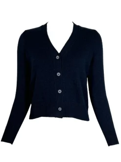 GRAN SASSO WOMEN'S CASHMERE CARDIGAN - NAVY