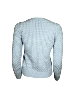 HUBERT GASSER CABLE KNIT SWEATER - LIGHT BLUE