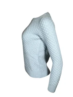 HUBERT GASSER CABLE KNIT SWEATER - LIGHT BLUE