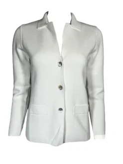 HUBERT GASSER CLASSIC KNIT BLAZER - WHITE