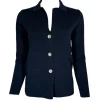 HUBERT GASSER CLASSIC KNIT BLAZER - NAVY