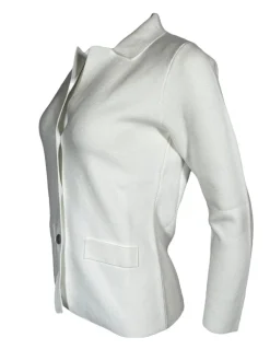 HUBERT GASSER CLASSIC KNIT BLAZER - WHITE