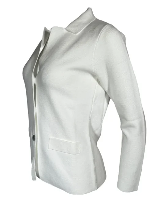 HUBERT GASSER CLASSIC KNIT BLAZER - WHITE