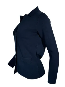 HUBERT GASSER CLASSIC KNIT BLAZER - NAVY