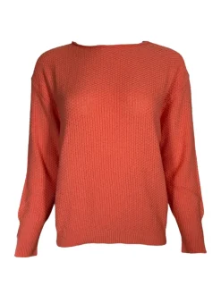 HUBERT GASSER PULLOVER RICE STITCH SWEATER - APRICOT
