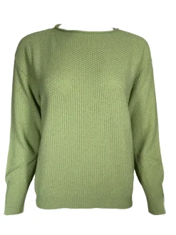HUBERT GASSER PULLOVER RICE STITCH SWEATER - APPLE