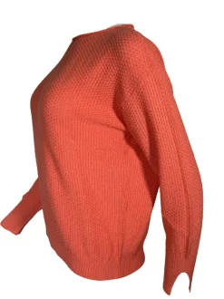 HUBERT GASSER PULLOVER RICE STITCH SWEATER - APRICOT