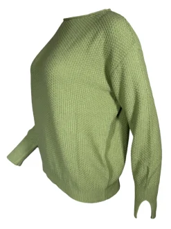 HUBERT GASSER PULLOVER RICE STITCH SWEATER - APPLE