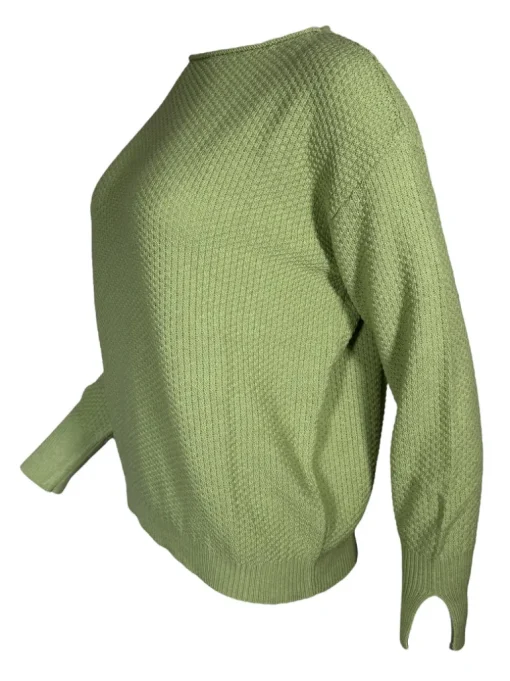 HUBERT GASSER PULLOVER RICE STITCH SWEATER - APPLE