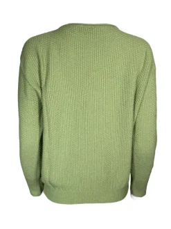HUBERT GASSER PULLOVER RICE STITCH SWEATER - APPLE