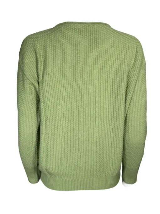 HUBERT GASSER PULLOVER RICE STITCH SWEATER - APPLE