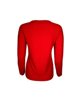 HUBERT GASSER ROUND NECK LONG SWEATER - RED