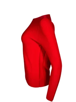 HUBERT GASSER ROUND NECK LONG SWEATER - RED