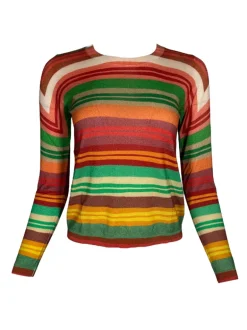 IN BED WITH YOU CREW SWEATER - MULTICOLOR STRIPES