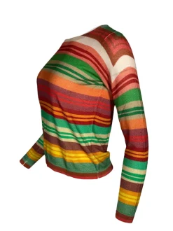 IN BED WITH YOU CREW SWEATER - MULTICOLOR STRIPES