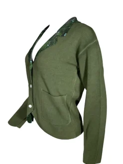 IN BED WITH YOU KNIT BLAZER - GREEN WITH FLORAL