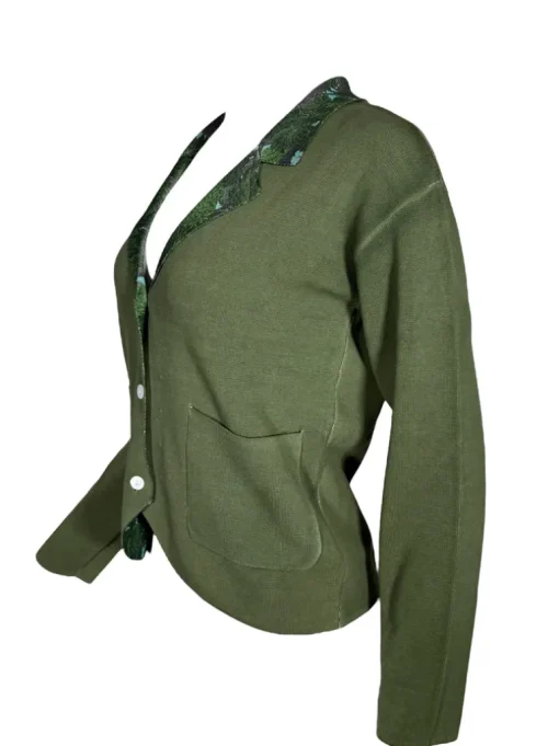 IN BED WITH YOU KNIT BLAZER - GREEN WITH FLORAL