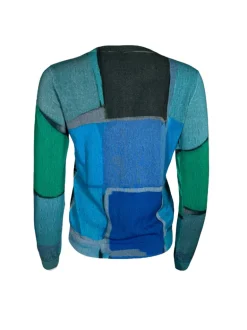 IN BED WITH YOU REVERSIBLE CARDIGAN - GREEN COLORBLOCK/GREY OVALS