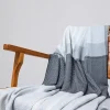 JOHNSTONS OF ELGIN LOFTY CHECK THROW - GREY & WHITE