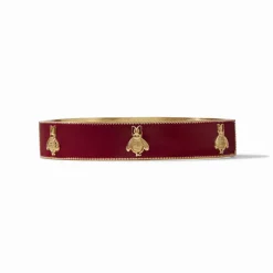 JULIE VOS BEE HINGE BANGLE - MULBERRY ENAMEL