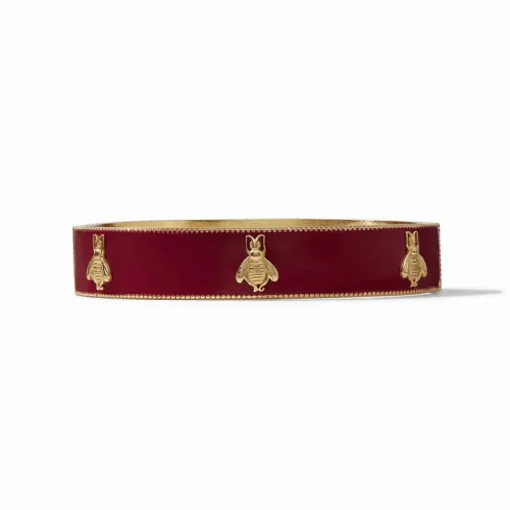 JULIE VOS BEE HINGE BANGLE - MULBERRY ENAMEL