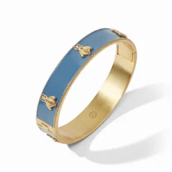 JULIE VOS BEE HINGE BANGLE - MULBERRY ENAMEL