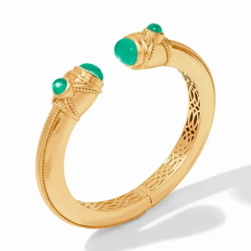 JULIE VOS CABOCHON DEMI CUFF - IRIDESCENT LONDON BLUE
