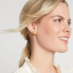 JULIE VOS CATALINA X STUD EARRING - GOLD
