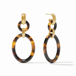 JULIE VOS MADISON LINK EARRING - TORTOISESHELL