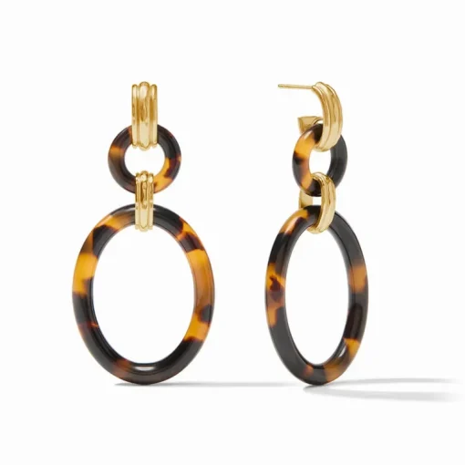 JULIE VOS MADISON LINK EARRING - TORTOISESHELL
