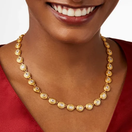 JULIE VOS TUDOR TENNIS NECKLACE - OBSIDIAN BLACK