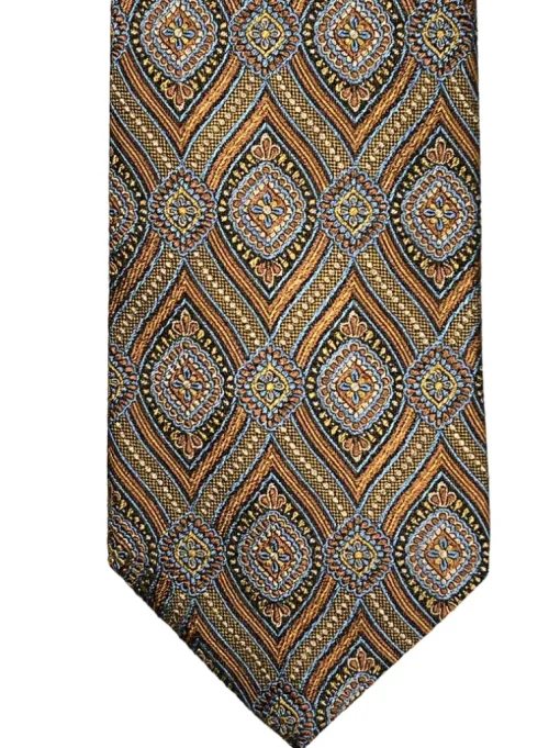 JZ RICHARDS WOVEN SILK TIE - ORANGE JACQUARD