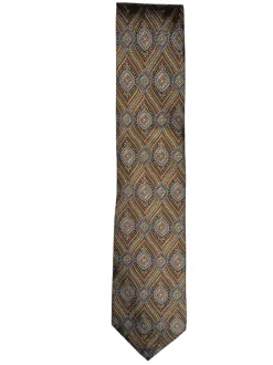JZ RICHARDS WOVEN SILK TIE - ORANGE JACQUARD