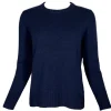 KANGRA CASHMERE/MERINO DROP BACK SWEATER - NAVY
