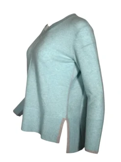 KINROSS EASY HI-LOW TIPPED VEE SWEATER - SURF