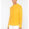 KINROSS GARTER FUNNEL SWEATER - TANGELO