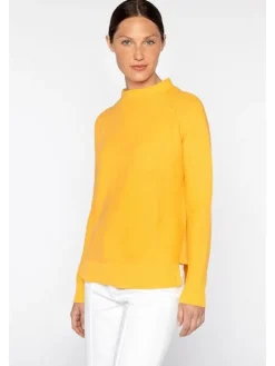 KINROSS GARTER FUNNEL SWEATER - TANGELO