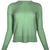 KINROSS TIPPED CREW SWEATER - CELADON/IVORY