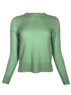 KINROSS TIPPED CREW SWEATER - CELADON/IVORY