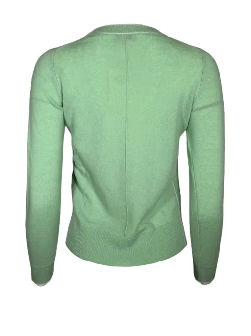 KINROSS TIPPED CREW SWEATER - CELADON/IVORY