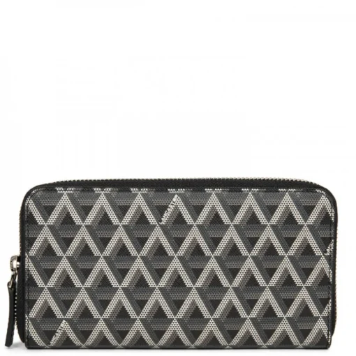 LANCASTER IKON ZIPPERED WALLET - BLACK