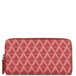 LANCASTER IKON ZIPPERED WALLET - CARMINE