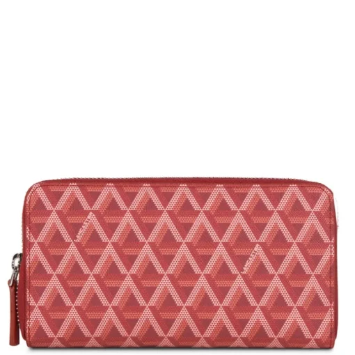 LANCASTER IKON ZIPPERED WALLET - CARMINE