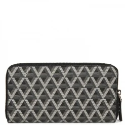 LANCASTER IKON ZIPPERED WALLET - BLACK