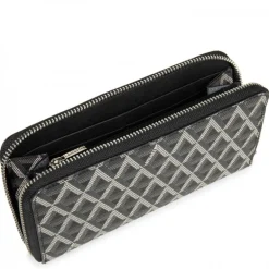 LANCASTER IKON ZIPPERED WALLET - BLACK