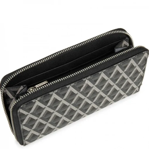 LANCASTER IKON ZIPPERED WALLET - BLACK