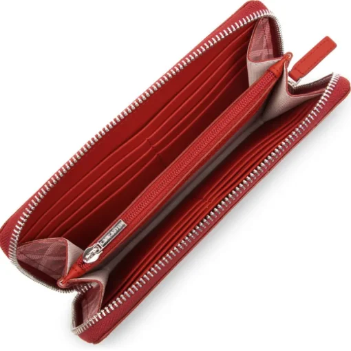 LANCASTER IKON ZIPPERED WALLET - CARMINE
