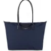 LANCASTER NYLON LARGE TOTE BAG - BLEU